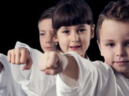 Children Practicing Martial Arts