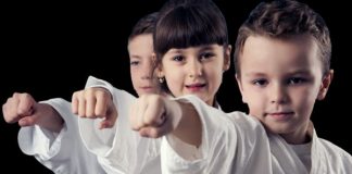 Children Practicing Martial Arts