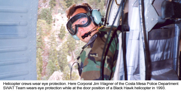 Wearing Eye Protection on Helicopters