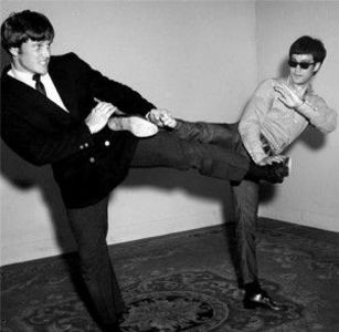 Joe Lewis and Bruce Lee Kicking