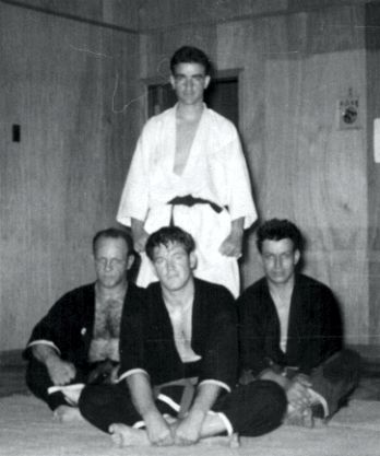 George Pesare's first class of Brown Belts. Seated in the middle is Roger Carpenter, on the left is young Nick Cerio.