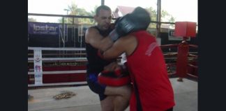 Antonio Graceffo Practicing Muay Lao