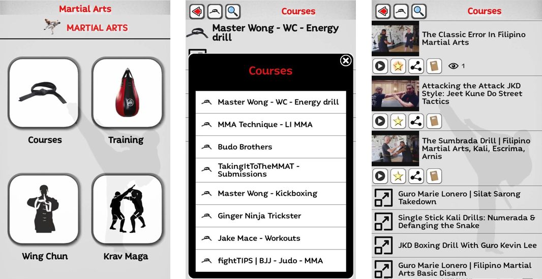 Martial Arts Training App Screenshots