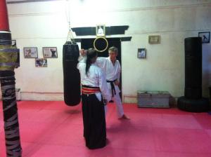 Simon Keegan during a visit from Shihan Handyside 8th Dan