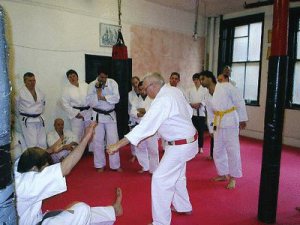 Terry Wingrove, a member of the UK’s first Karate club teaching in my Dojo