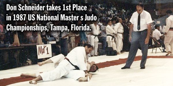 Don Schneider 1st Place in 1987 US National Master s Judo Championships, Tampa, Florida.