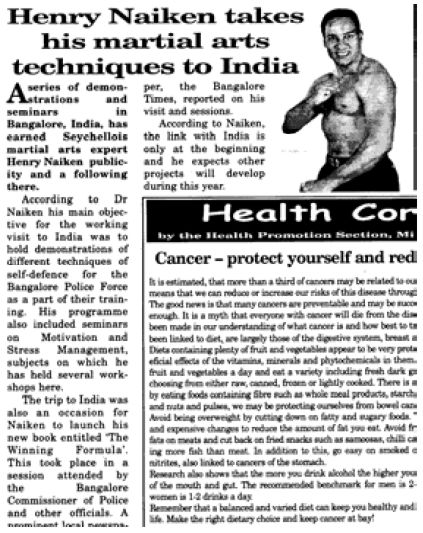 Henry Naiken takes his martial arts to India