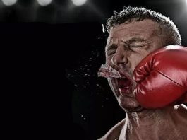 Punch forces out Mouthguard