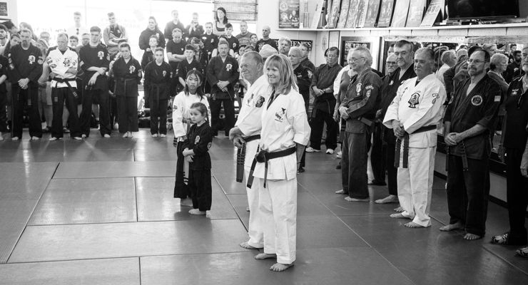 Bob and Barbara at Bob White's Promotion to 10 Degree Black Belt.