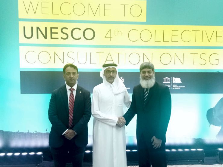 Qatar representatives at the 4th collective consultation meeting of Traditional Games and Sports, of UNESCO