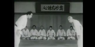 75 year old "God of Judo" Kyuzo Mifune challenging students.