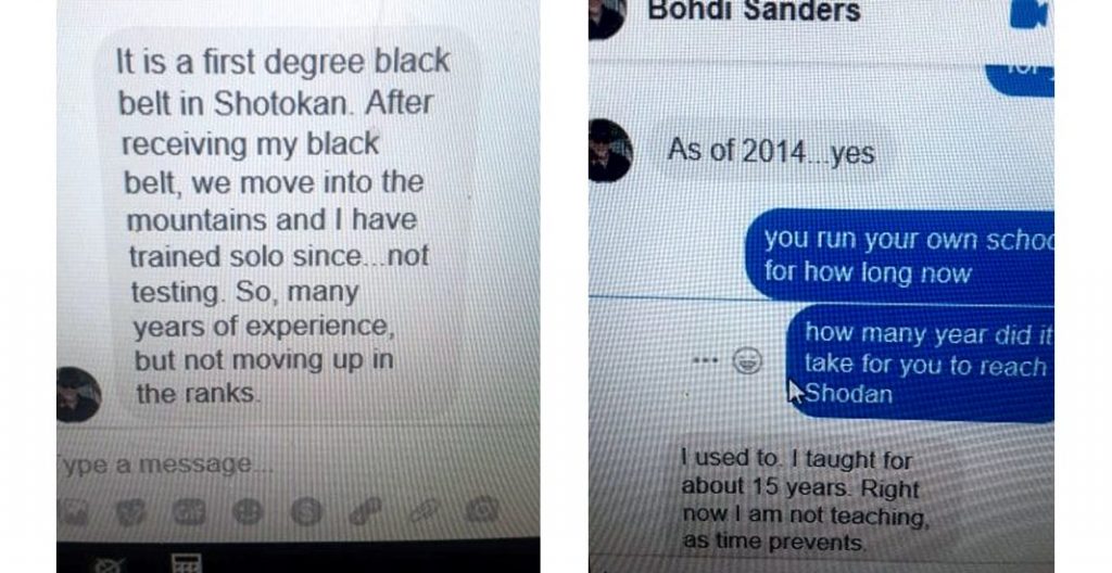 Bohdi Sanders Black Belt and teaching statements made in 2014. Bohdi Sanders Black Belt and teaching statements made in 2014.